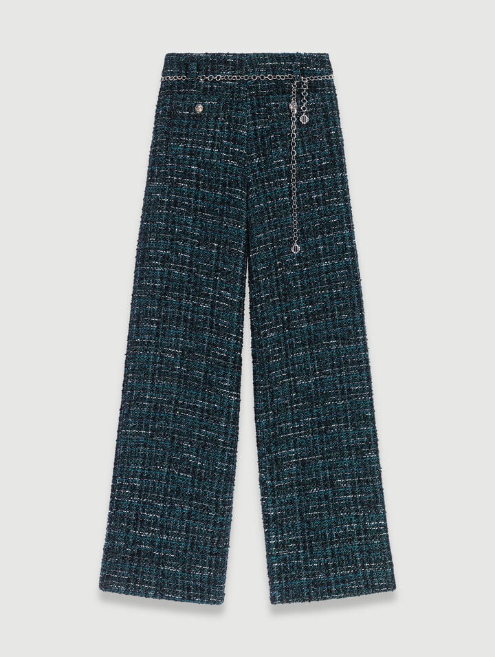 Pantalon large en tweed