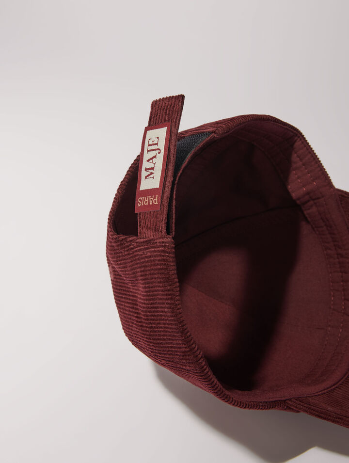 Casquette en velours côtelé