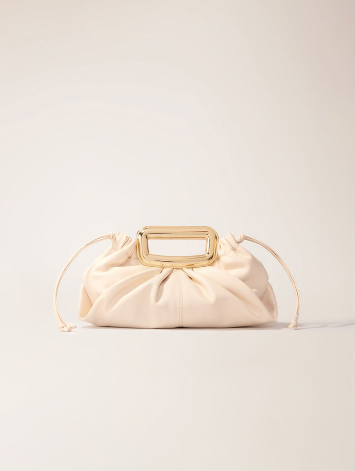 Clutch en cuir et poignée métal