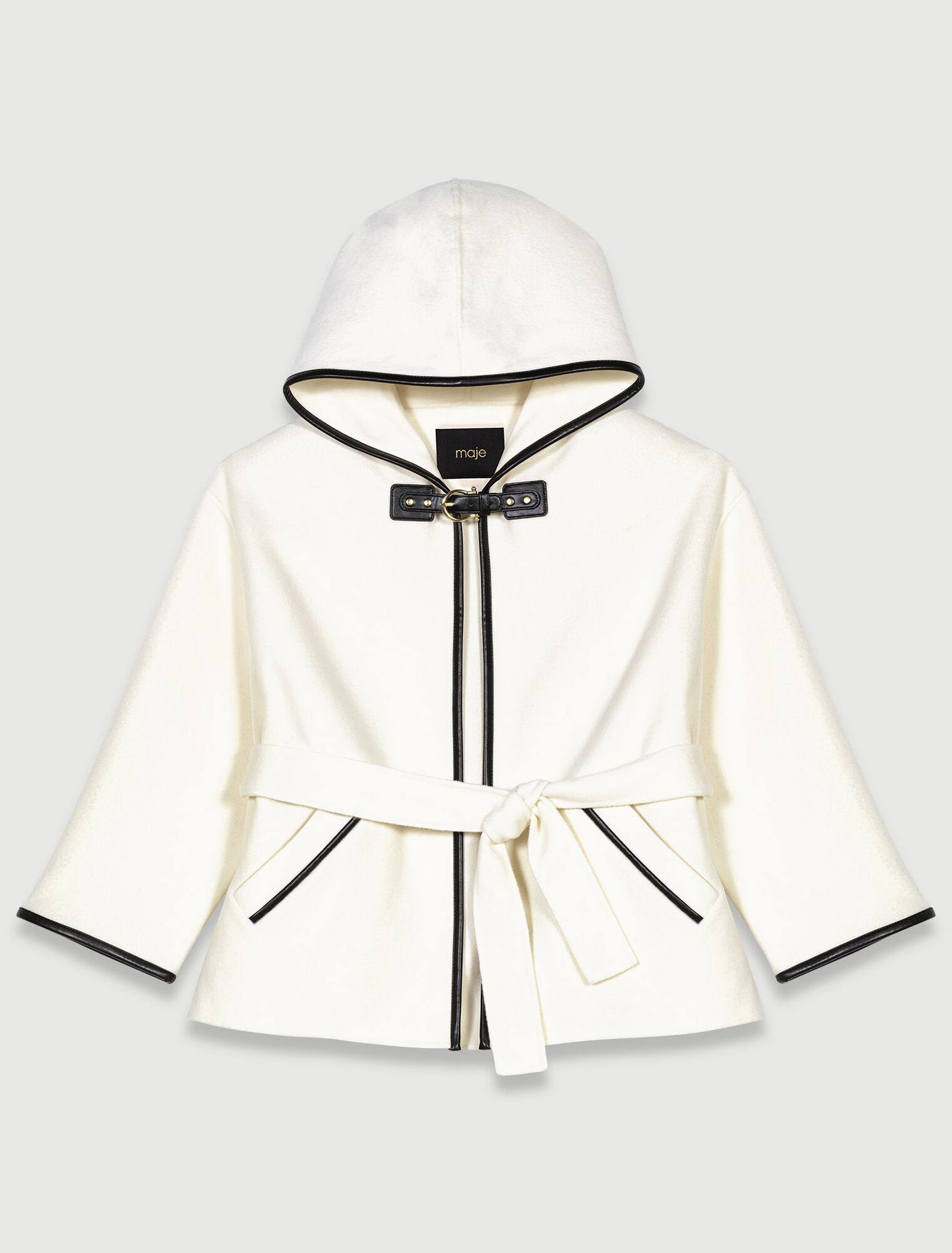 Manteau effet cape en laine