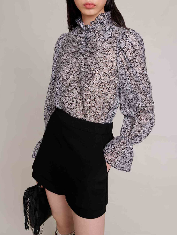 Short jupe en cr&ecirc;pe