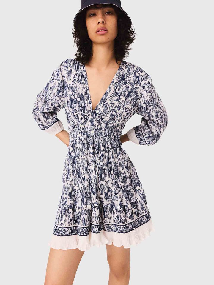 Robe plissée imprimée