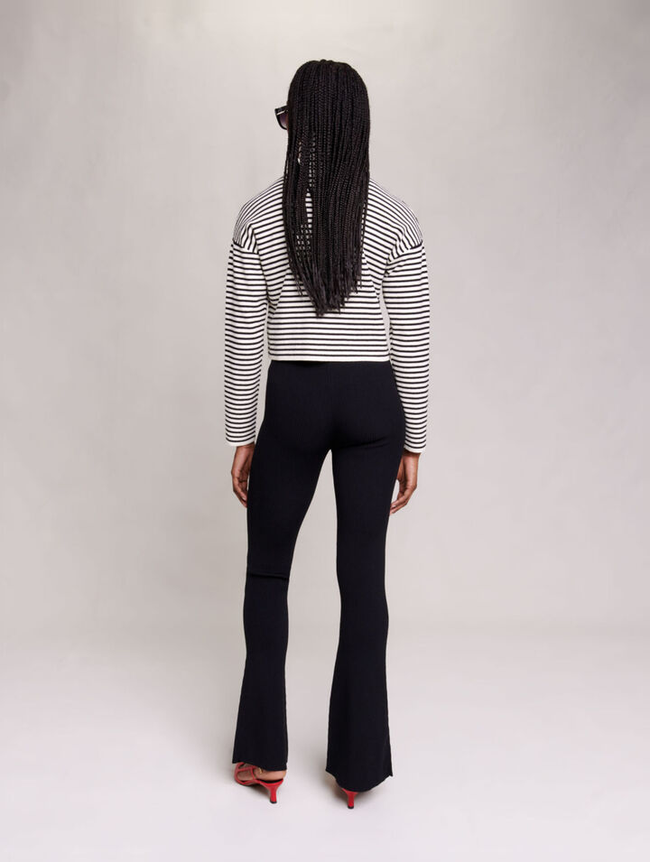Pantalon en maille côtelée