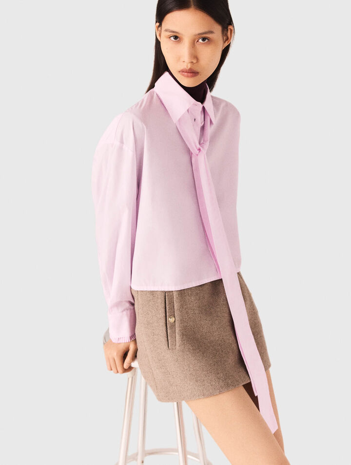 Chemise courte avec Lavallière