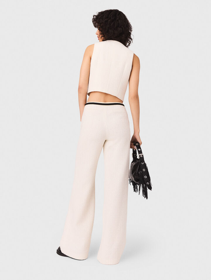 Pantalon large en tweed