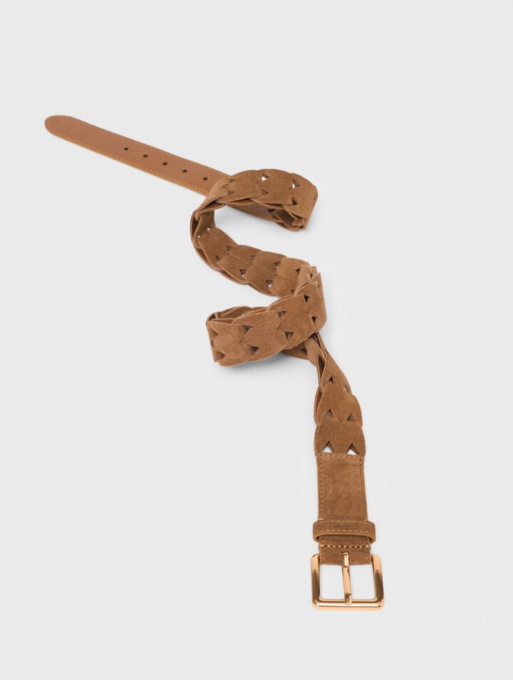 Ceinture tress&eacute;e en su&egrave;de