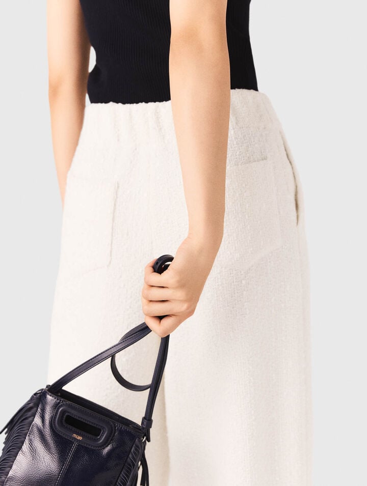 Pantalon large en tweed