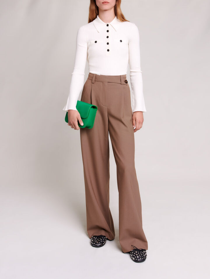 Pull boutonné en maille