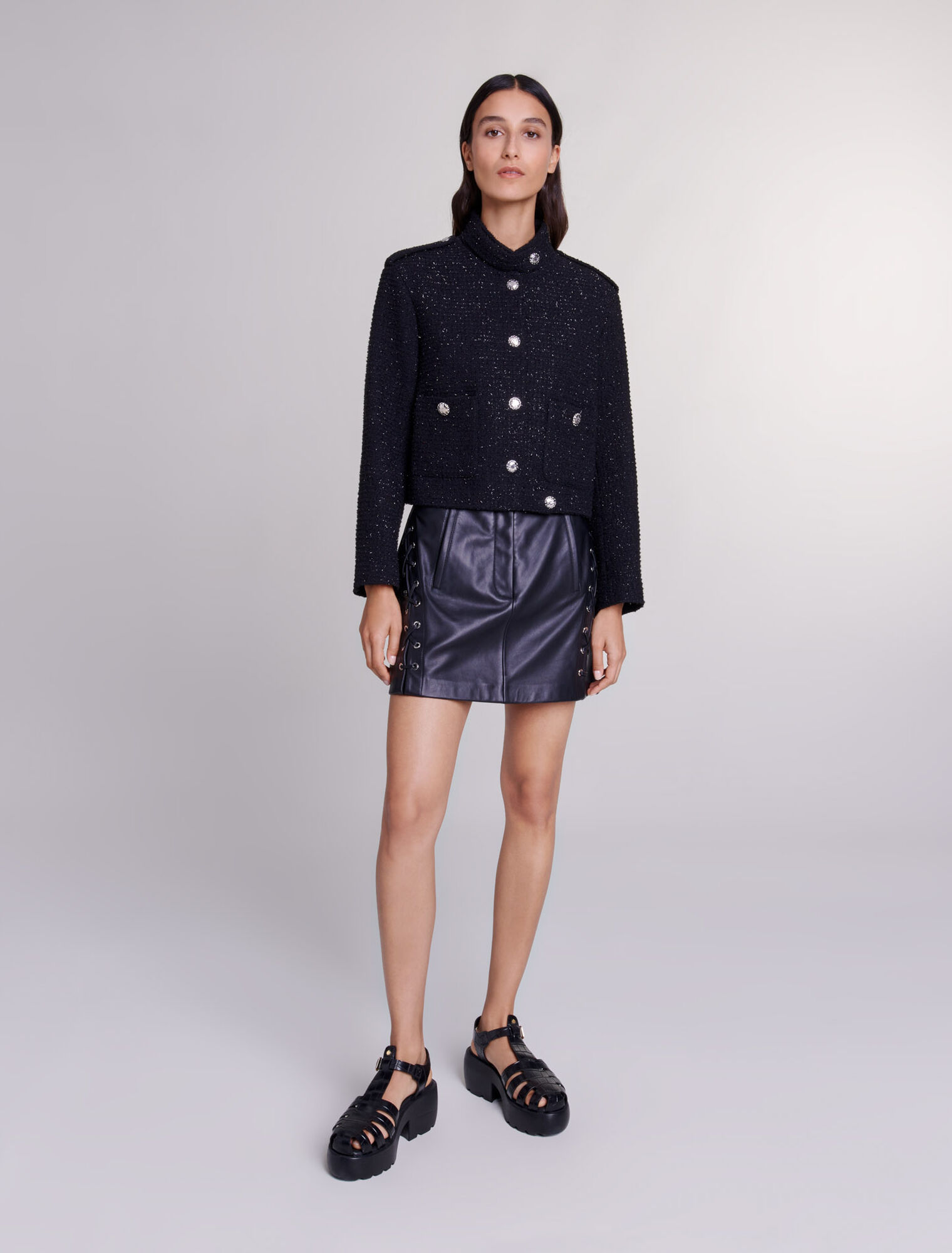 Veste courte en tweed