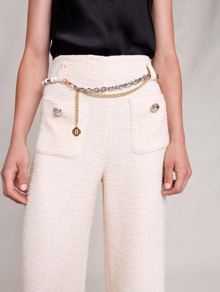 Pantalon large en tweed