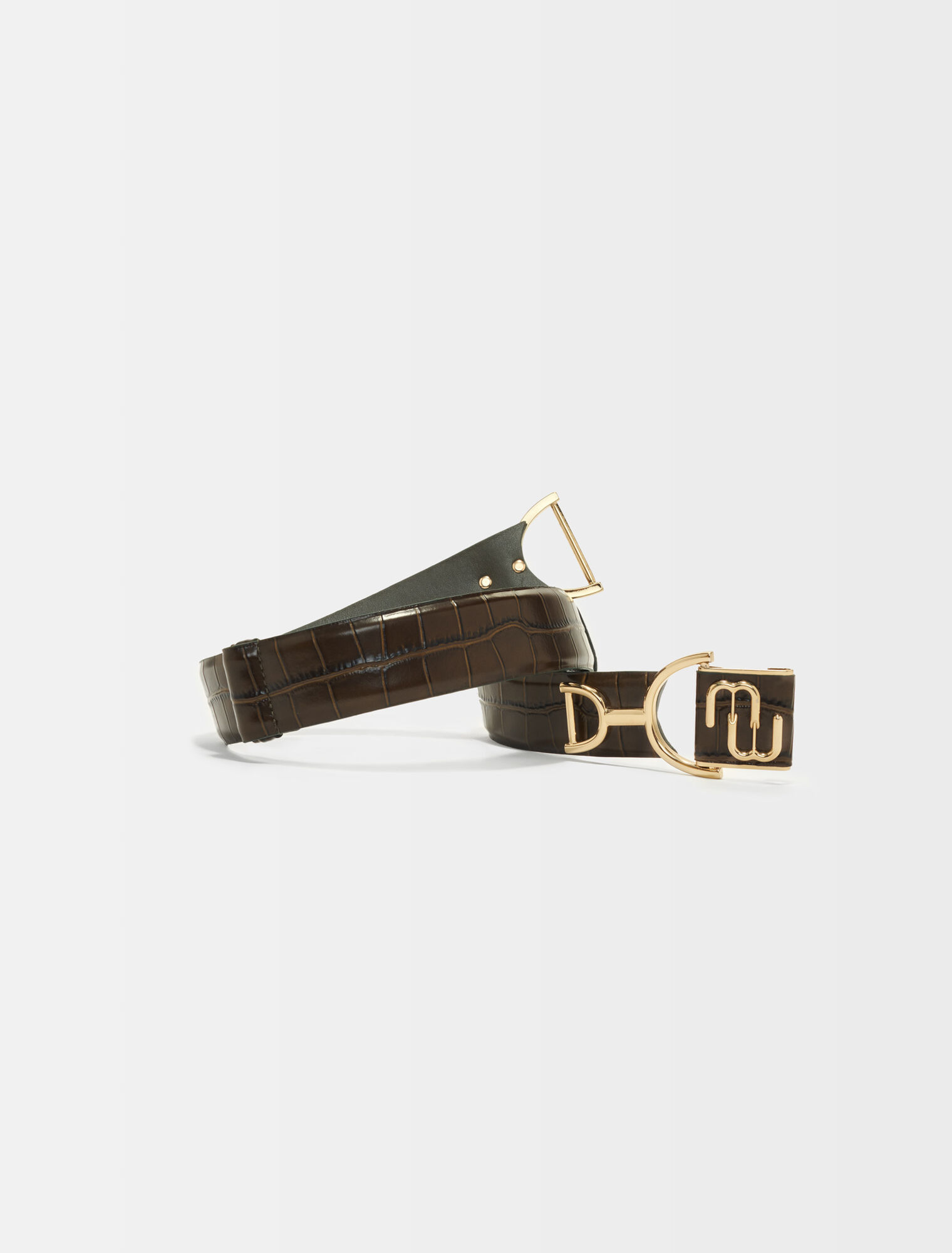 Ceinture en cuir double m Maje