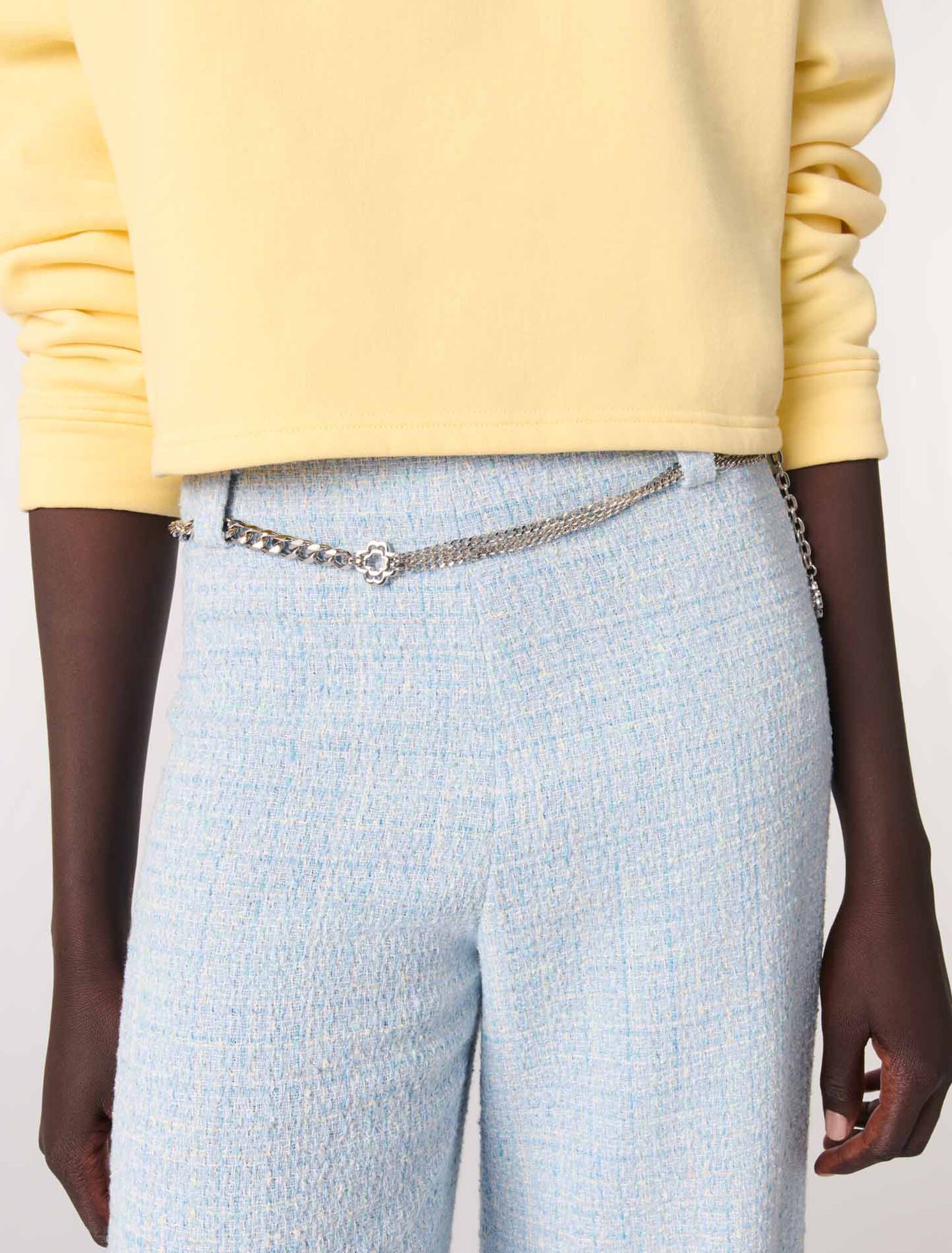 Pantalon en tweed avec ceinture