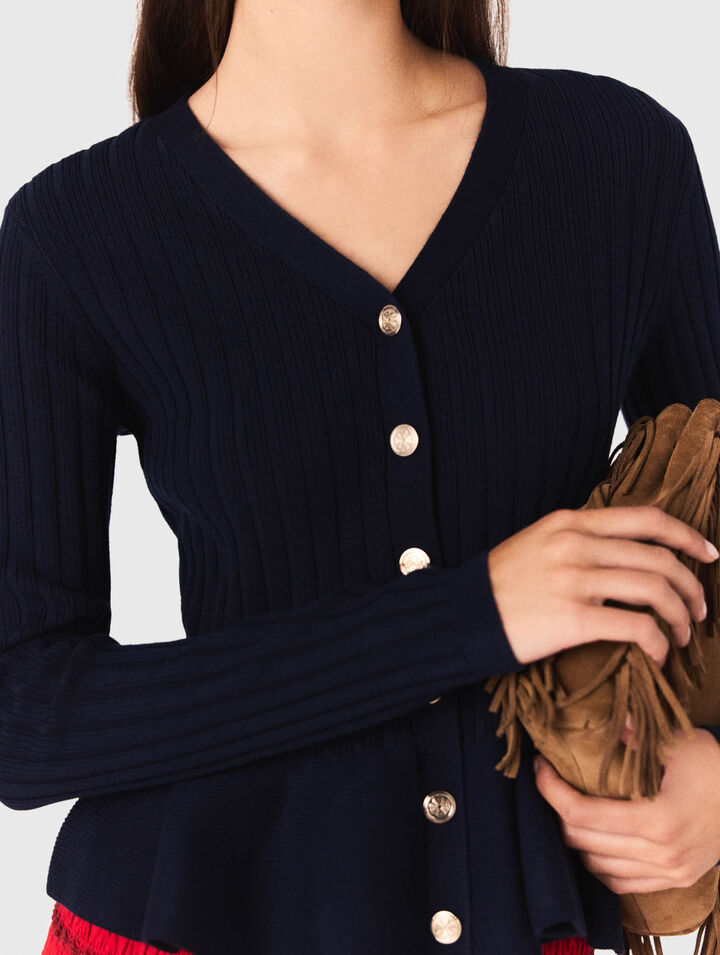 Cardigan à taille péplum