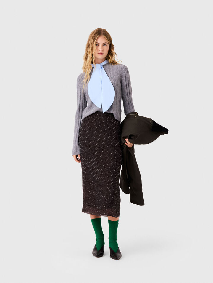 Jupe midi strass&eacute;e