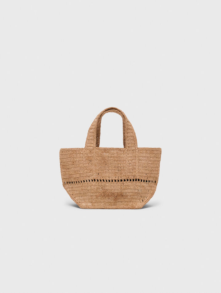 Mini cabas en raphia naturel