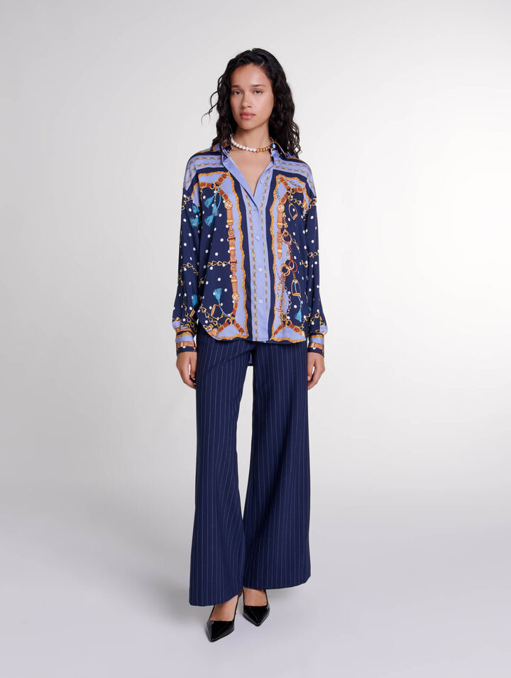 Chemise satinée imprimée