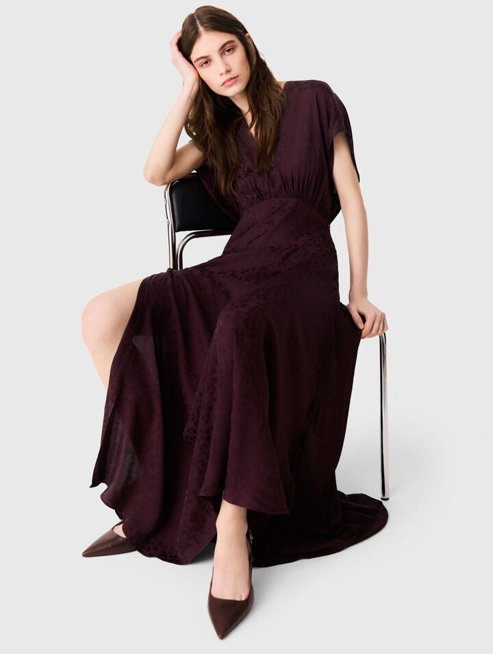 Robe longue en imprim&eacute; jacquard