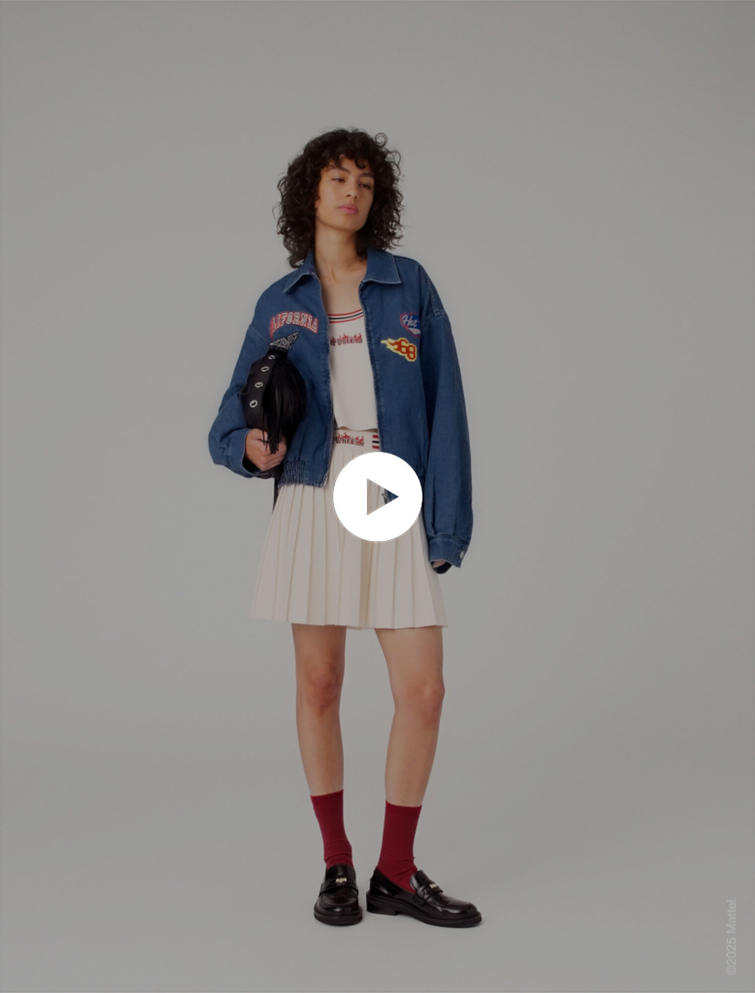 Veste denim oversize brodé