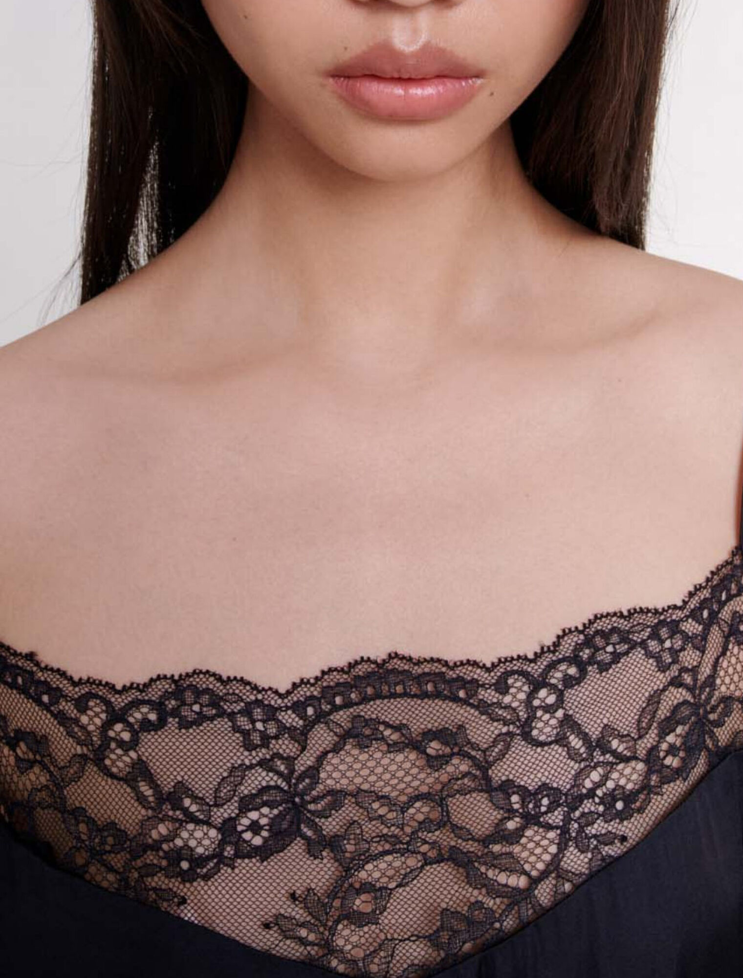 Robe longue satinée