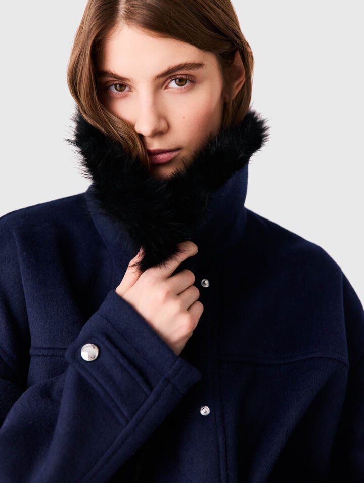 Manteau court en double face