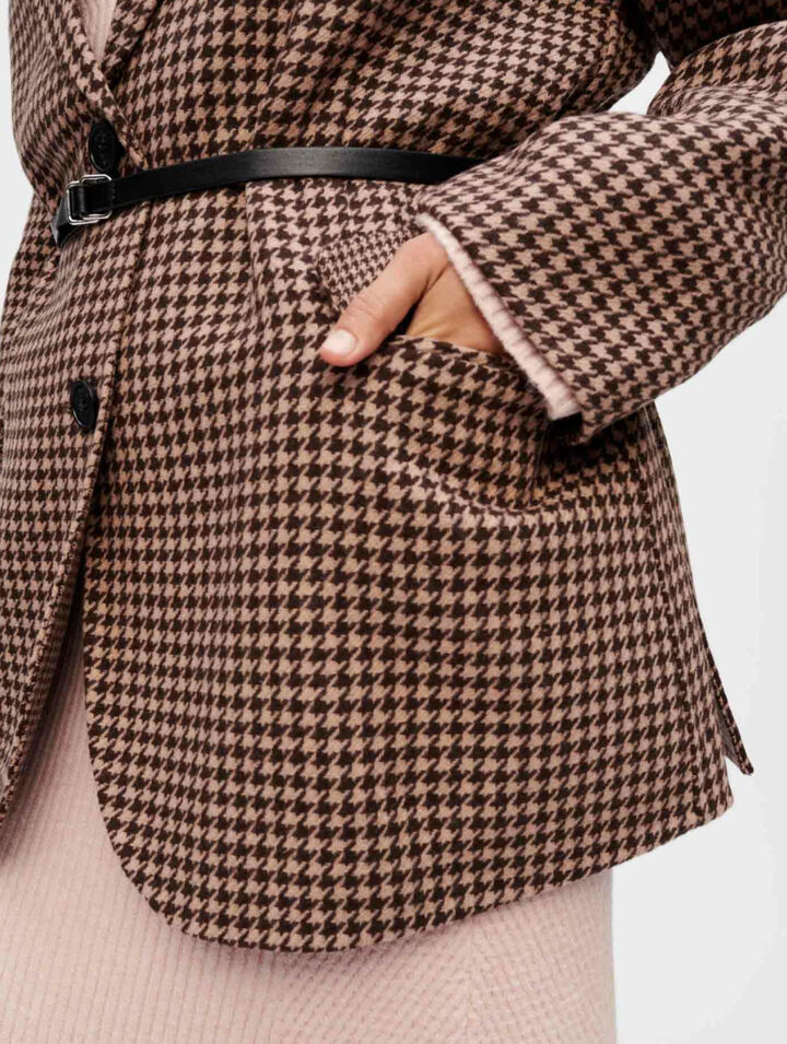 Manteau oversize en pied de poule
