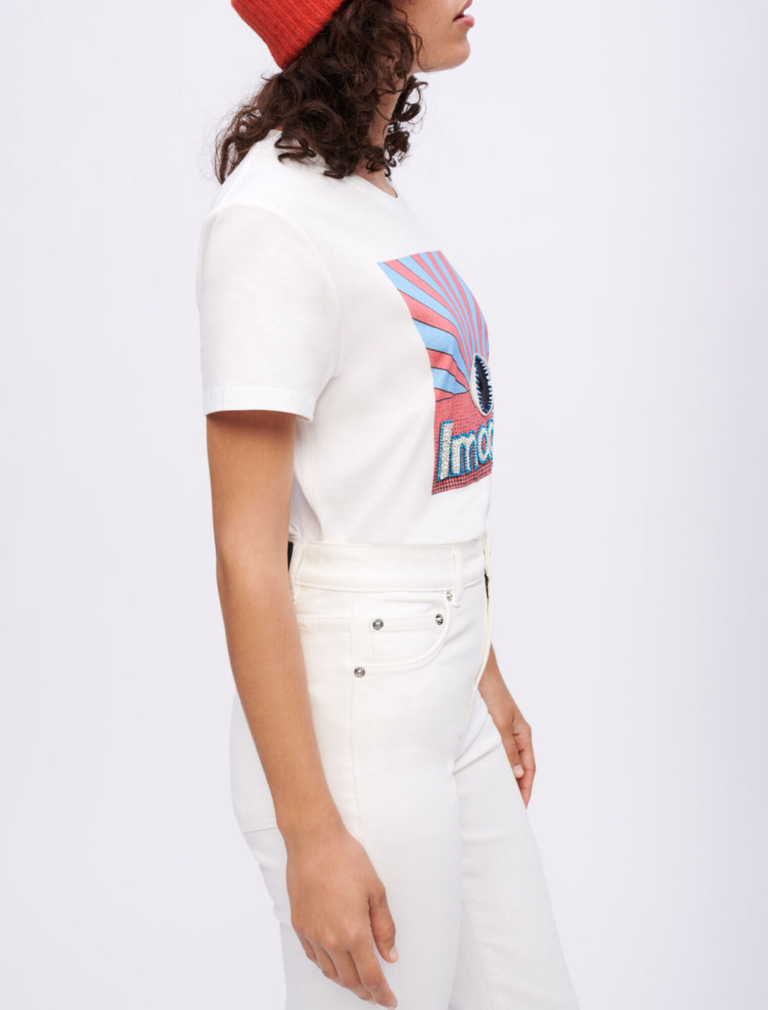 Tee-shirt sérigraphié à strass
