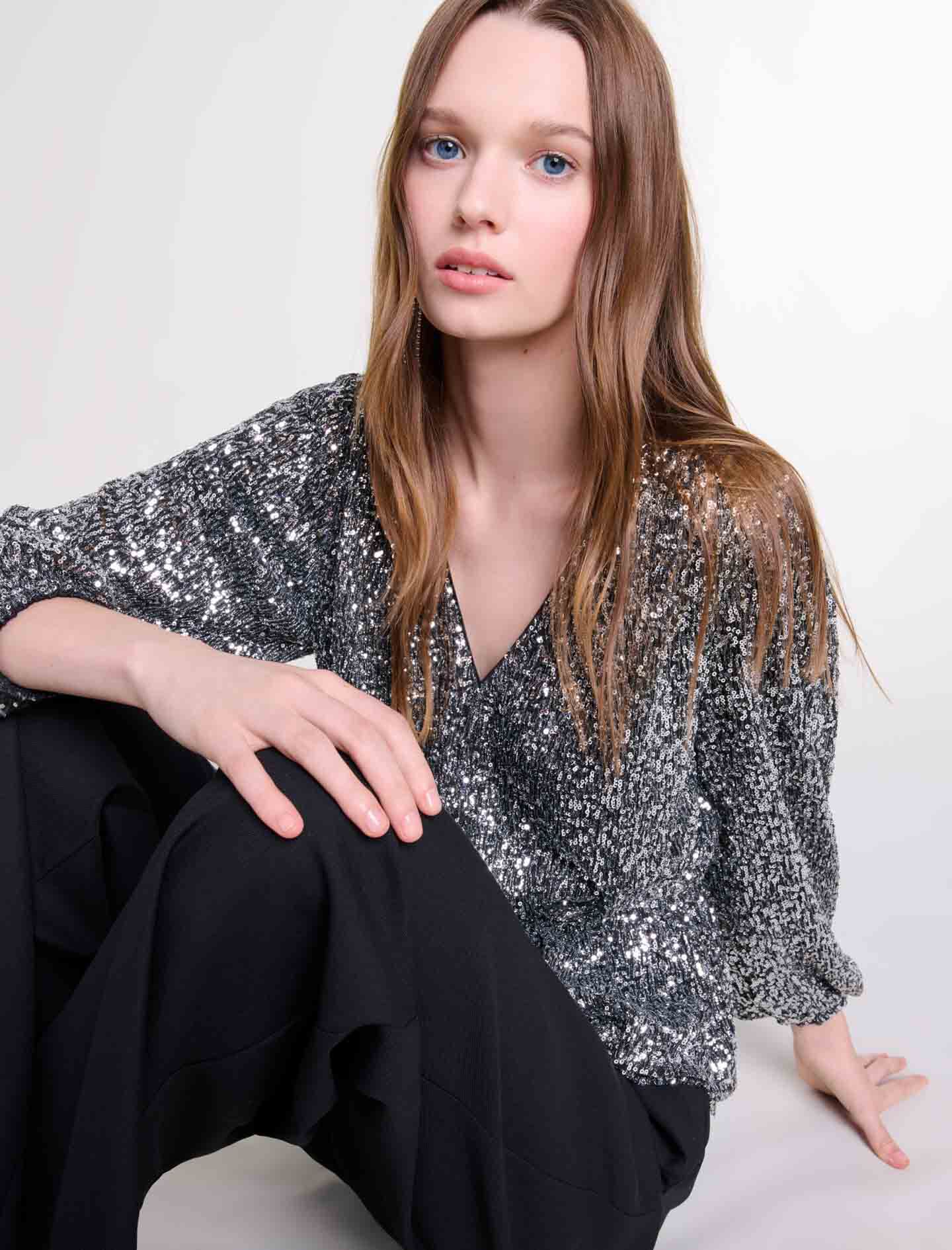 sequin basque top
