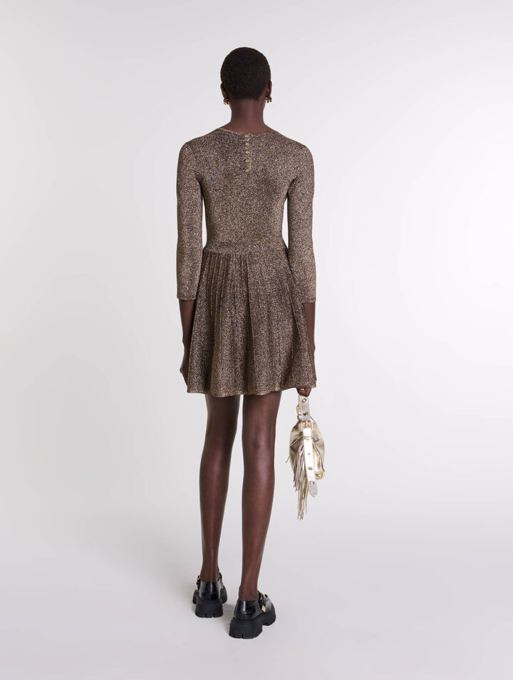 Robe courte en maille brillante
