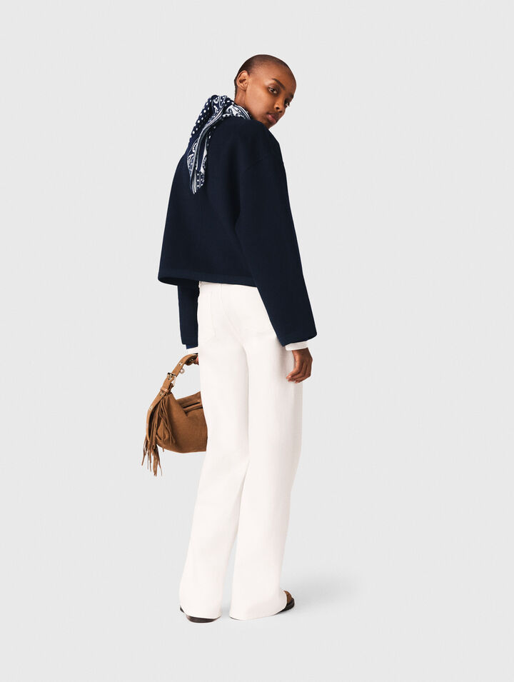 Veste double face et galons tress&eacute;s