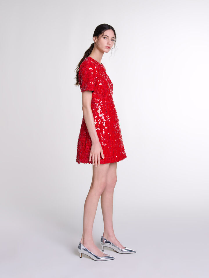 Escarpins pointus en cuir miroir