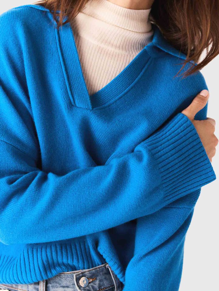 Cardigan à col polo ouvert