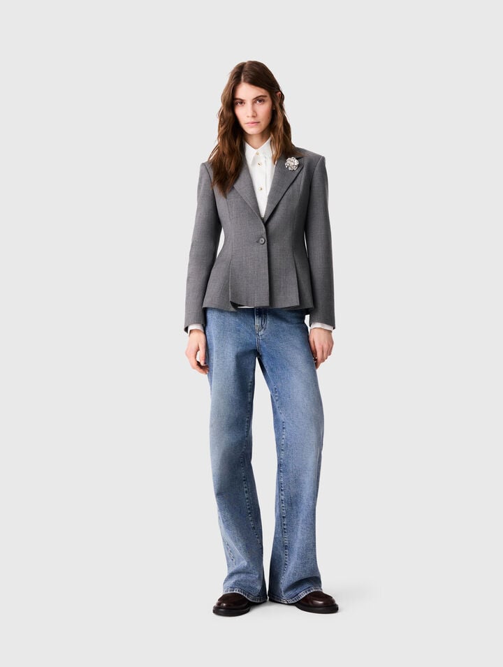 Veste tailleur courte cintr&eacute;e