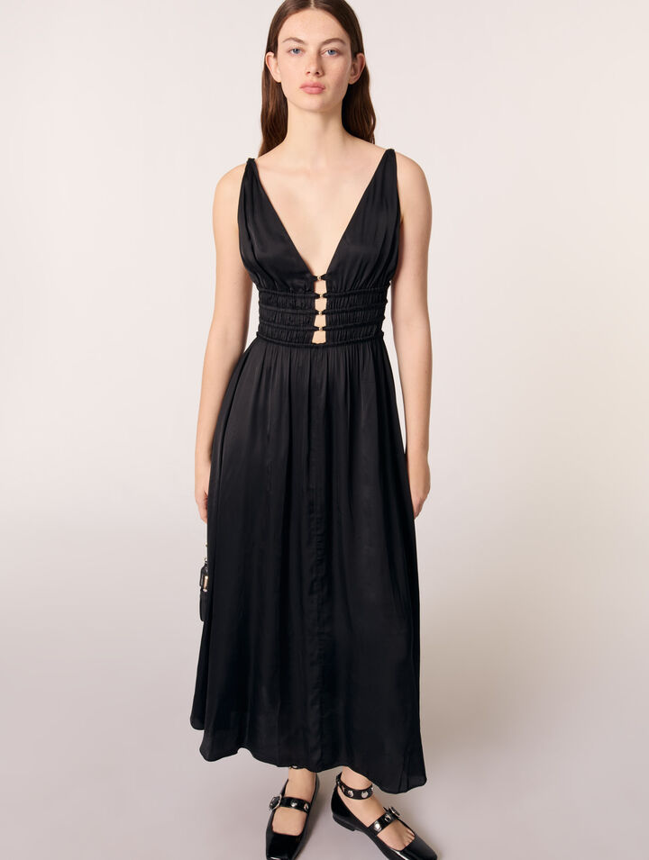Robe satinée ajourée