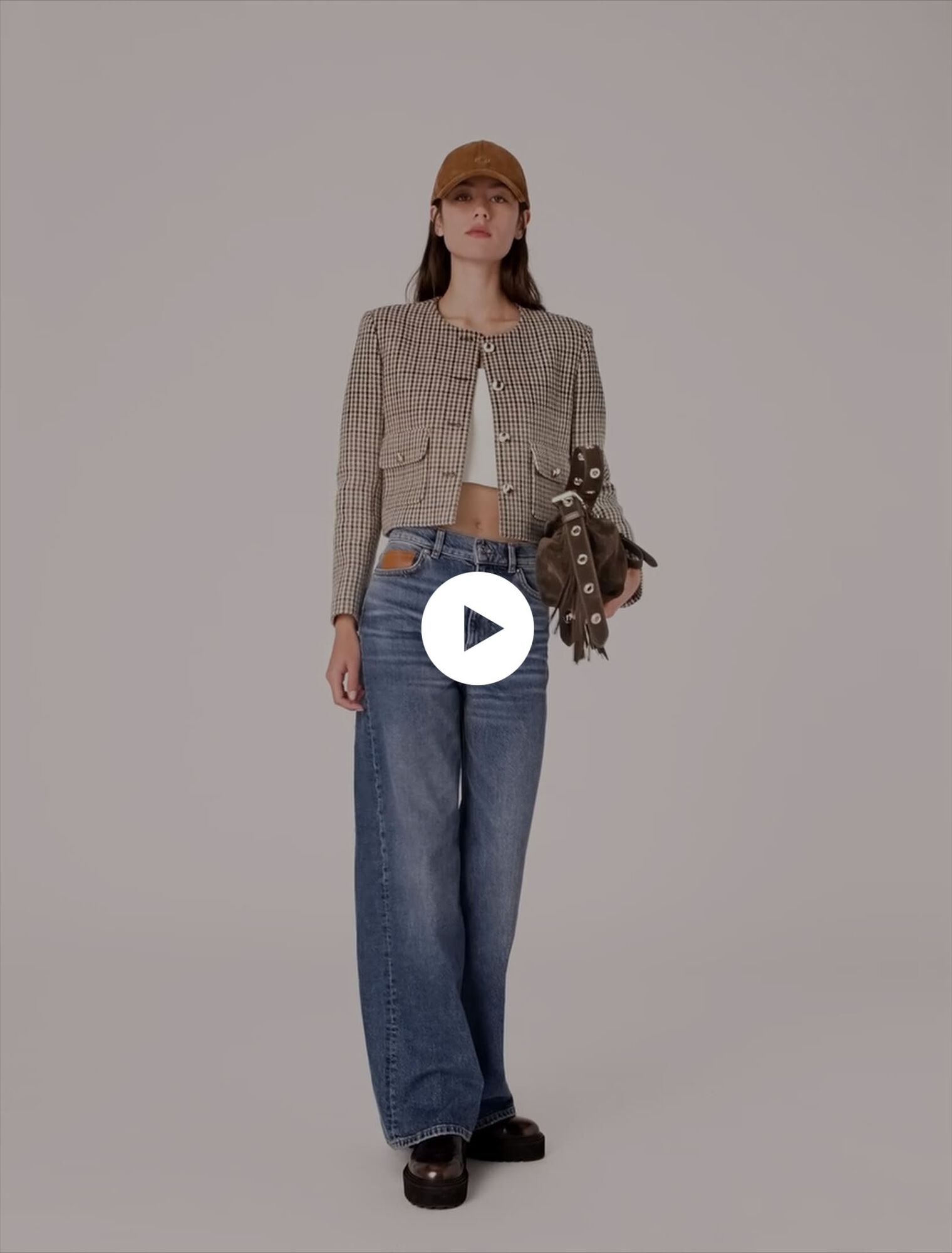 Veste courte à carreaux
