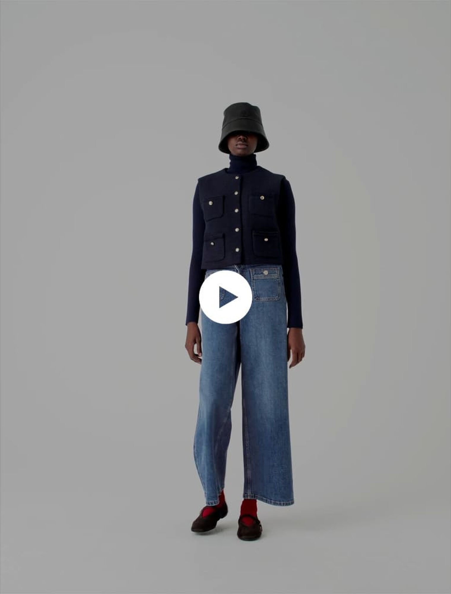 Veste en tweed sans manches