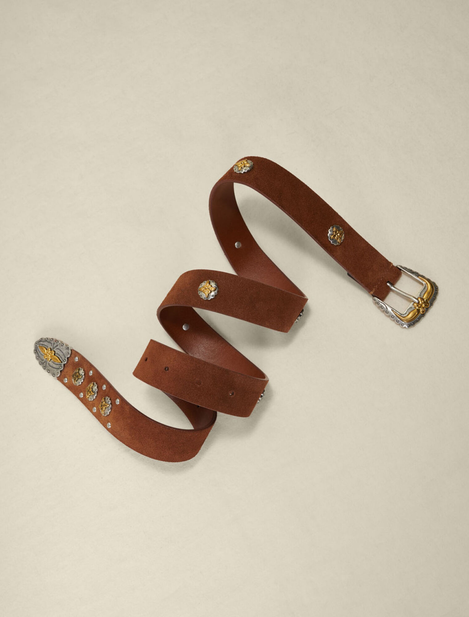 Ceinture western en cuir suédé