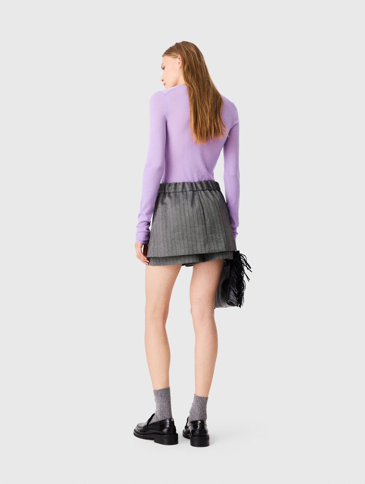 Short trompe-l'&oelig;il tailleur strass&eacute;