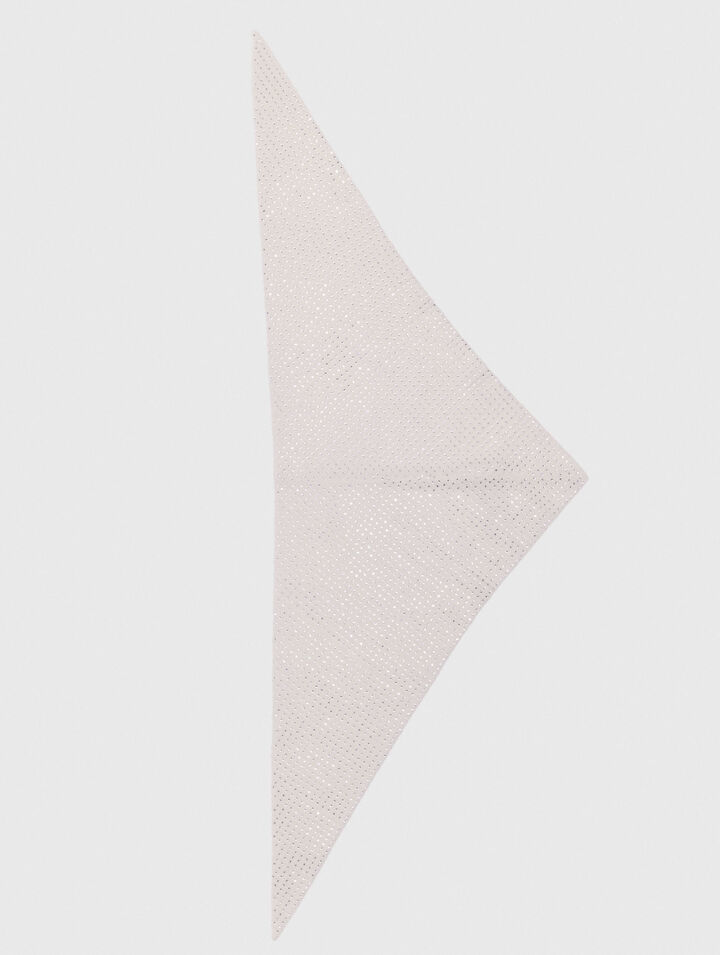 Echarpe triangle en laine strassée