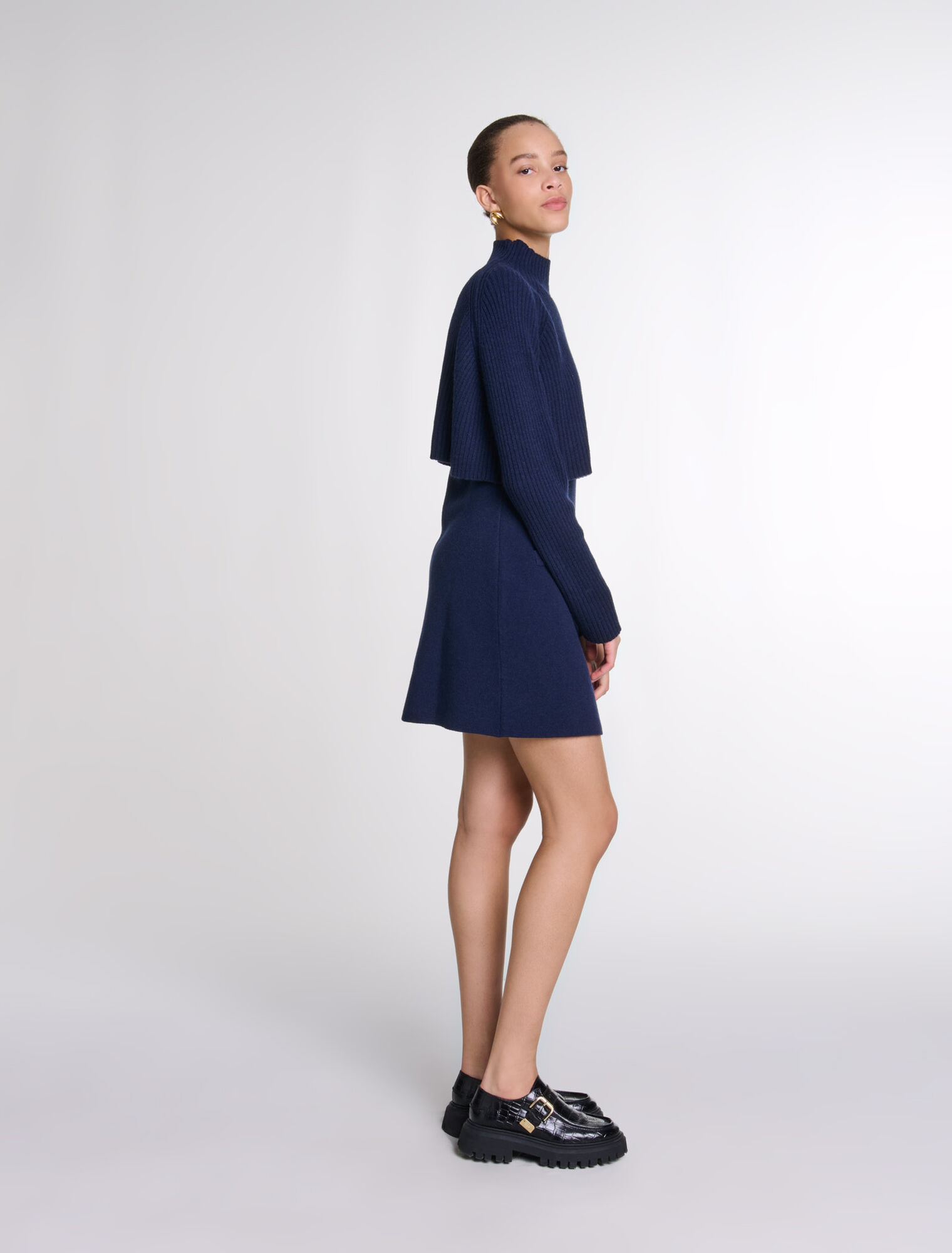 Robe courte 2-en-1 en maille