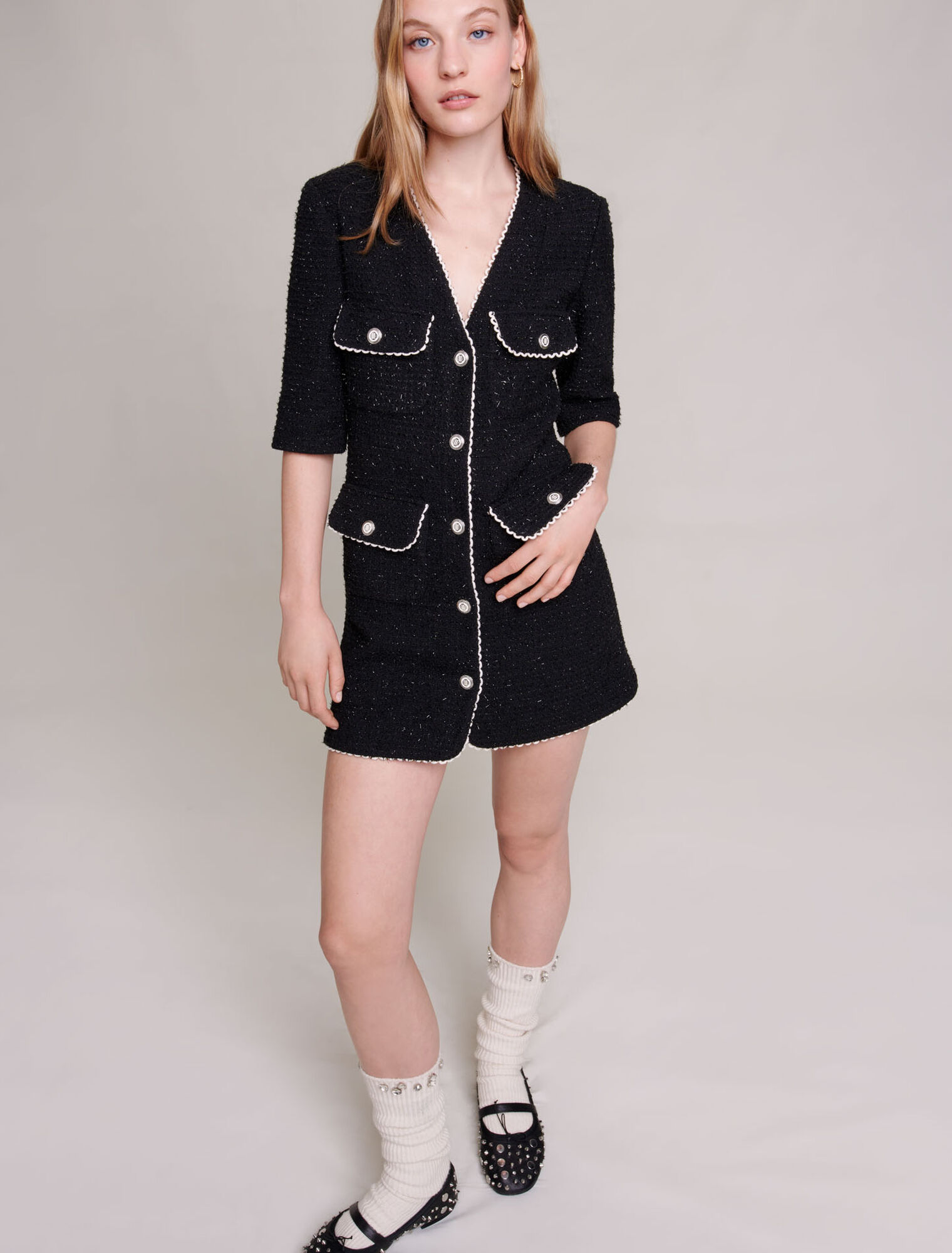 Robe courte en tweed
