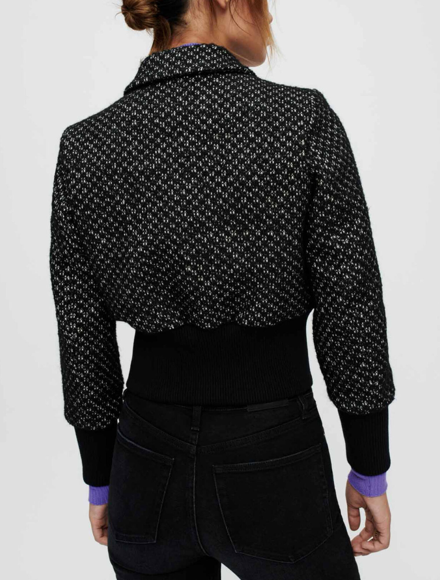 Blouson en tweed resserré en bas