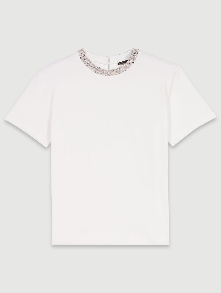 Tee-shirt à col bijoux