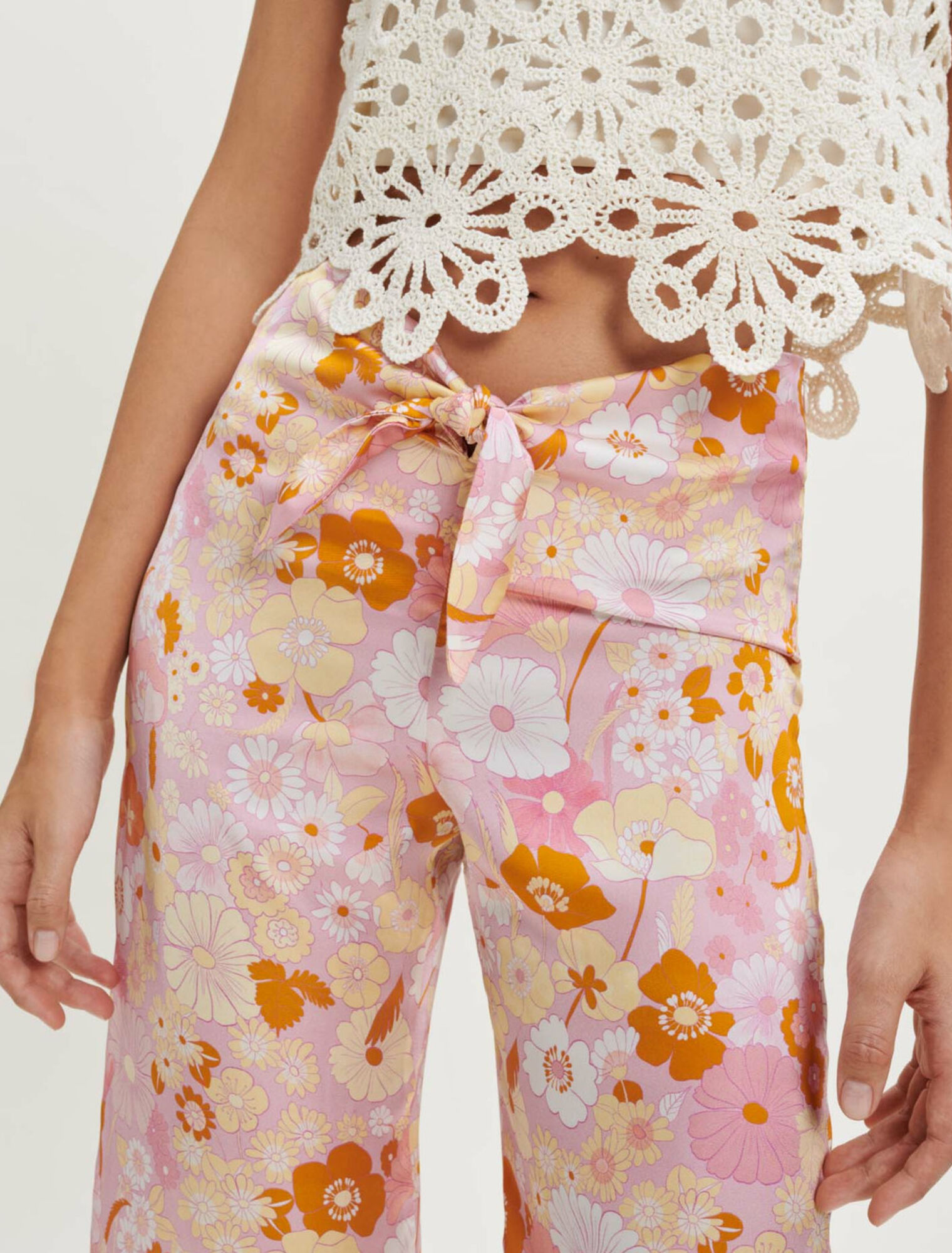 Pantalon fluide imprimé Flower Power
