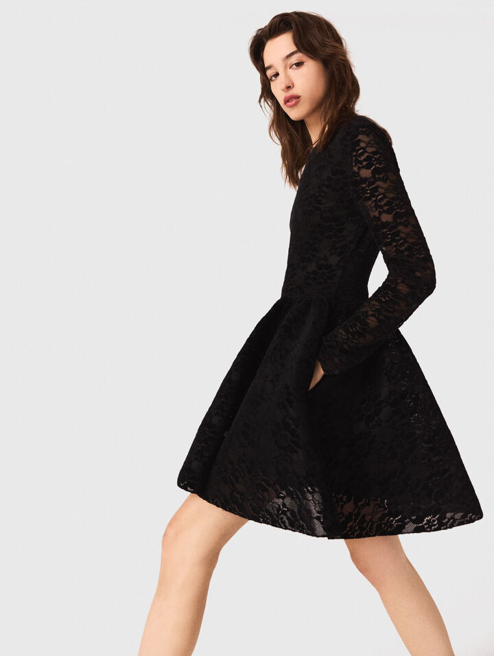 Robe longue évasée en velours