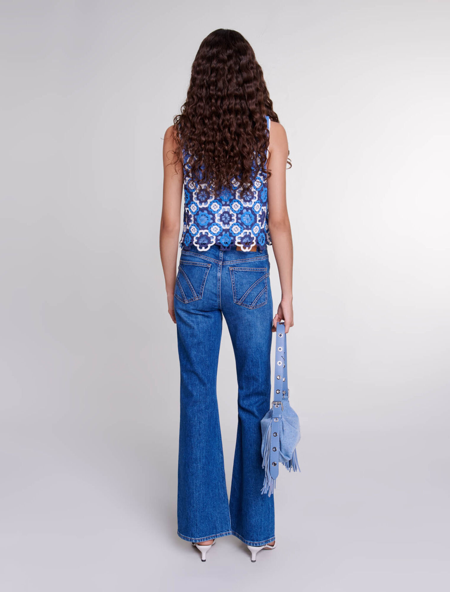 Top tricolore en crochet