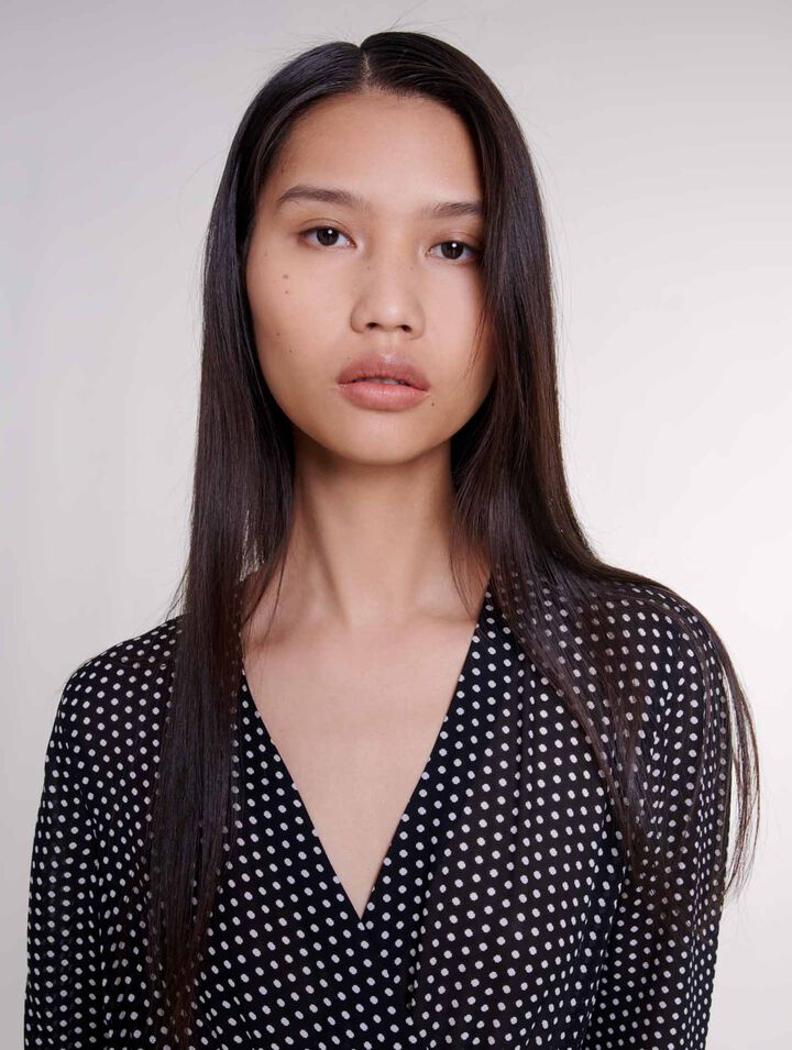 Robe mi-longue à pois