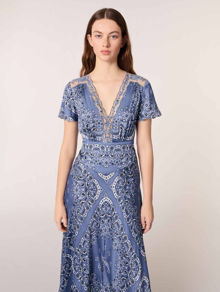 Robe longue fluide imprimée
