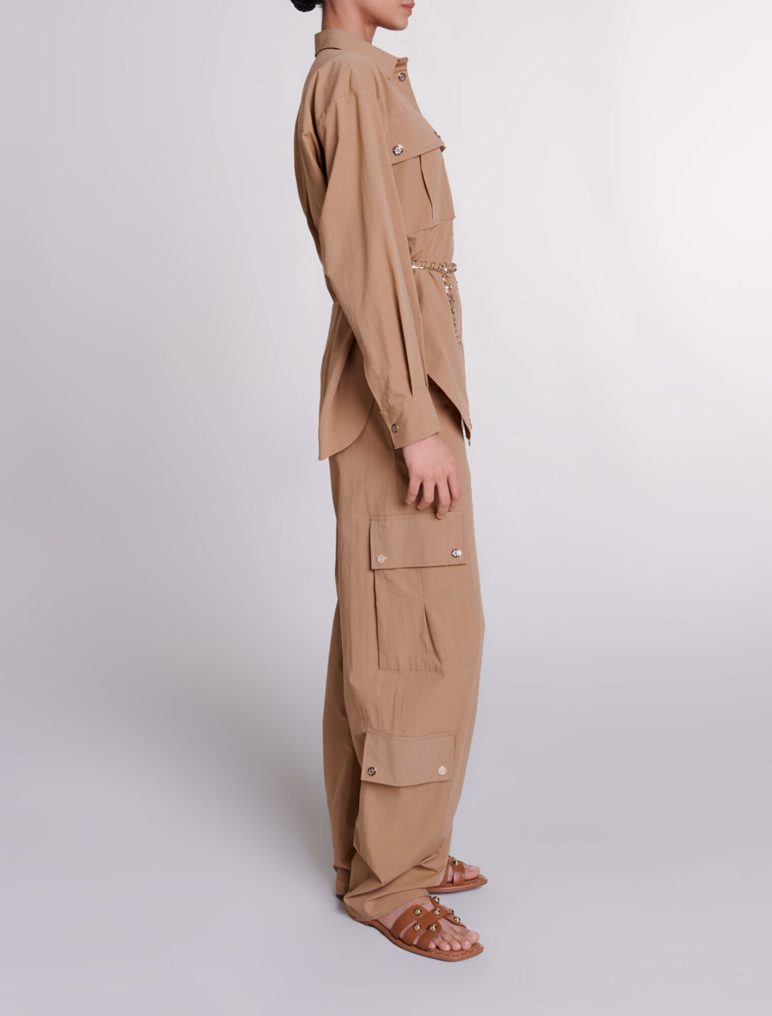 Chemise longue ceinturée