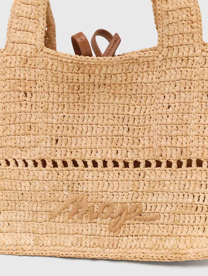 Mini cabas en raphia naturel