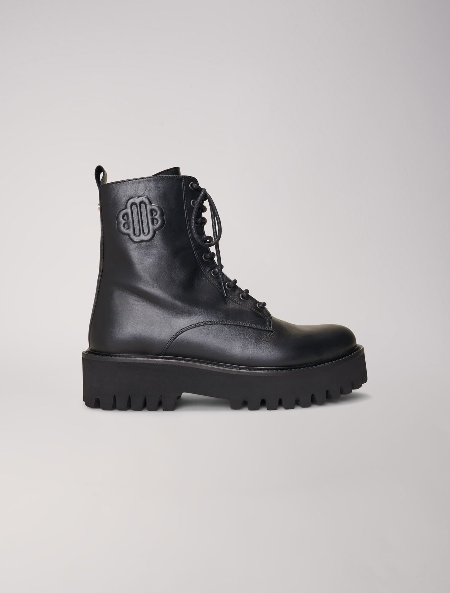 Boots à lacets en cuir noires